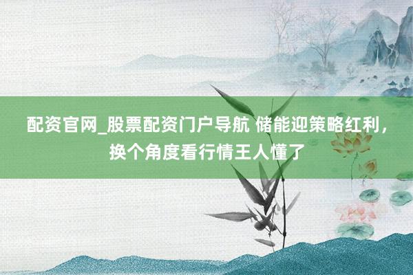 配资官网_股票配资门户导航 储能迎策略红利，换个角度看行情王人懂了